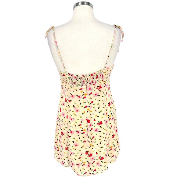 Princess Polly Karla Printed Tie Mini Dress Cream Multicolor Size 10 - Picture 3 of 12